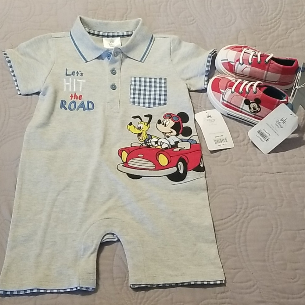 Mickey Mouse romper & shoes